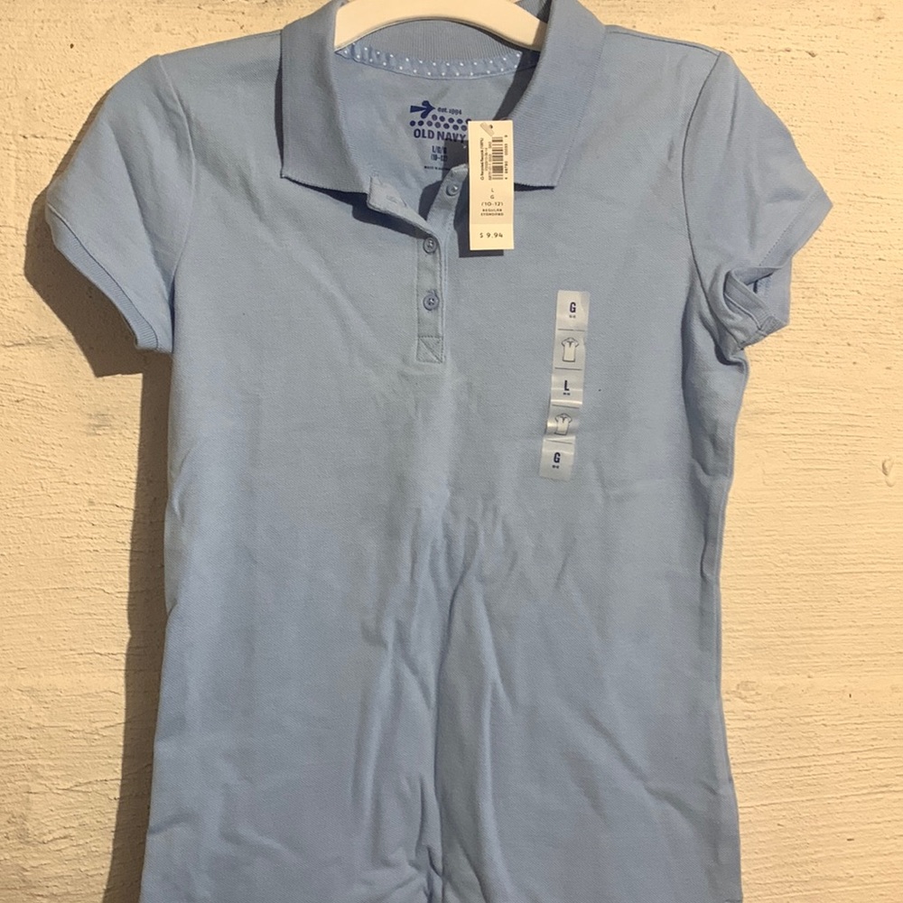 School uniform-light blue shirt. Have 4 total size 10-12 girls